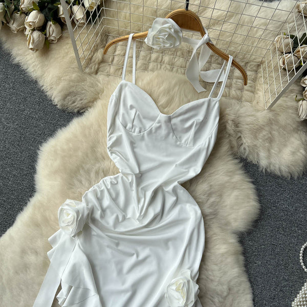 Fairy Ruffled Lace-up Slip Dress