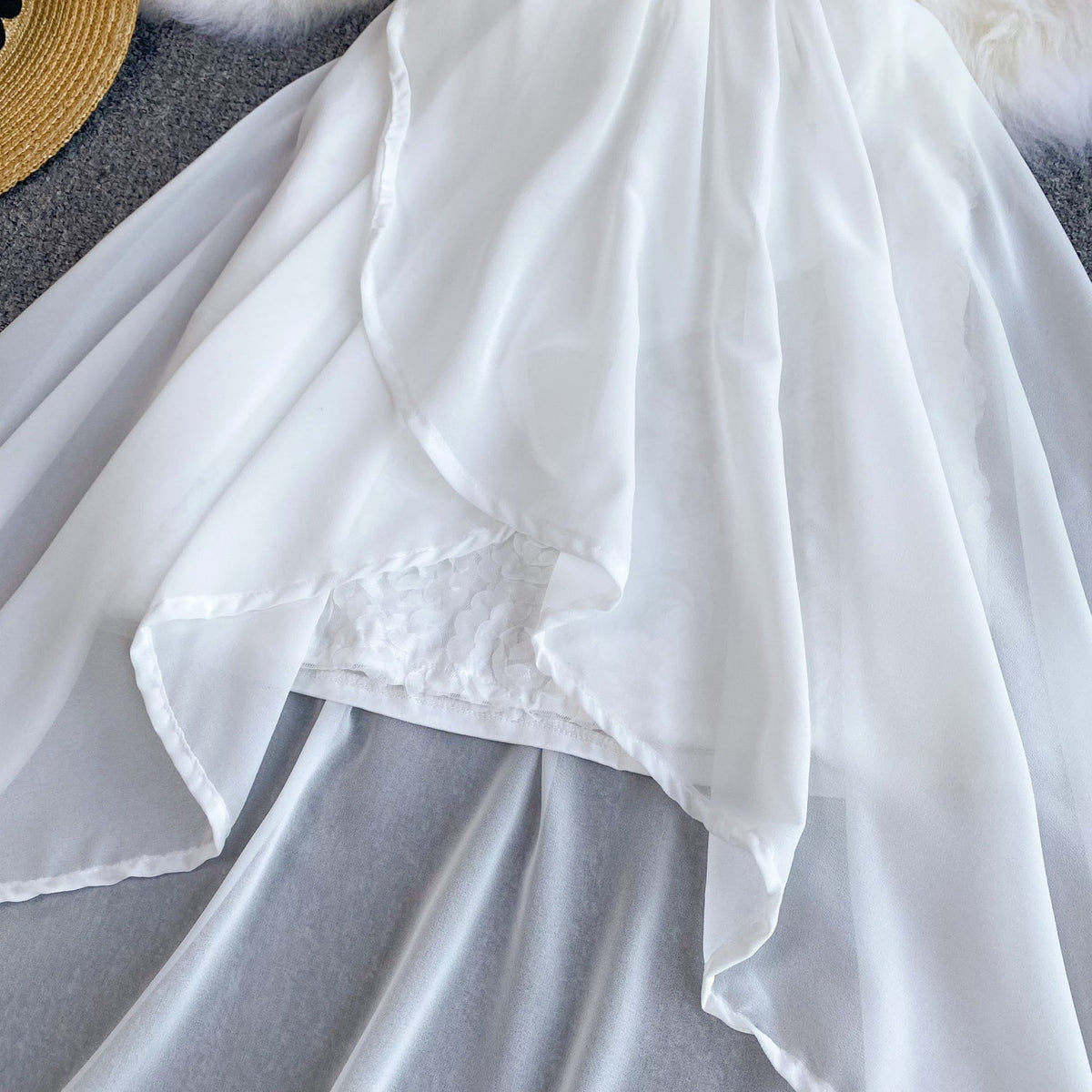 Off-shoulder Mesh Patchwork Dress