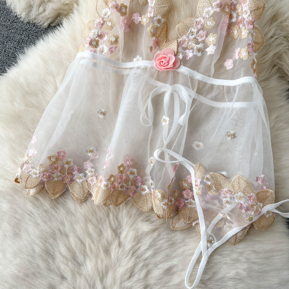 Sweet Lace Patchwork Embroidered Poncho Dress