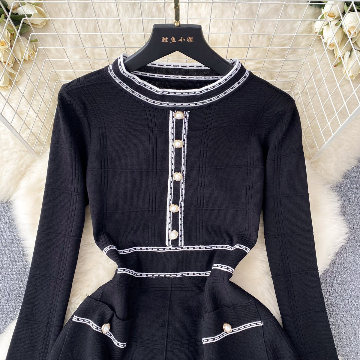 French Style Elegant Knitted Dress
