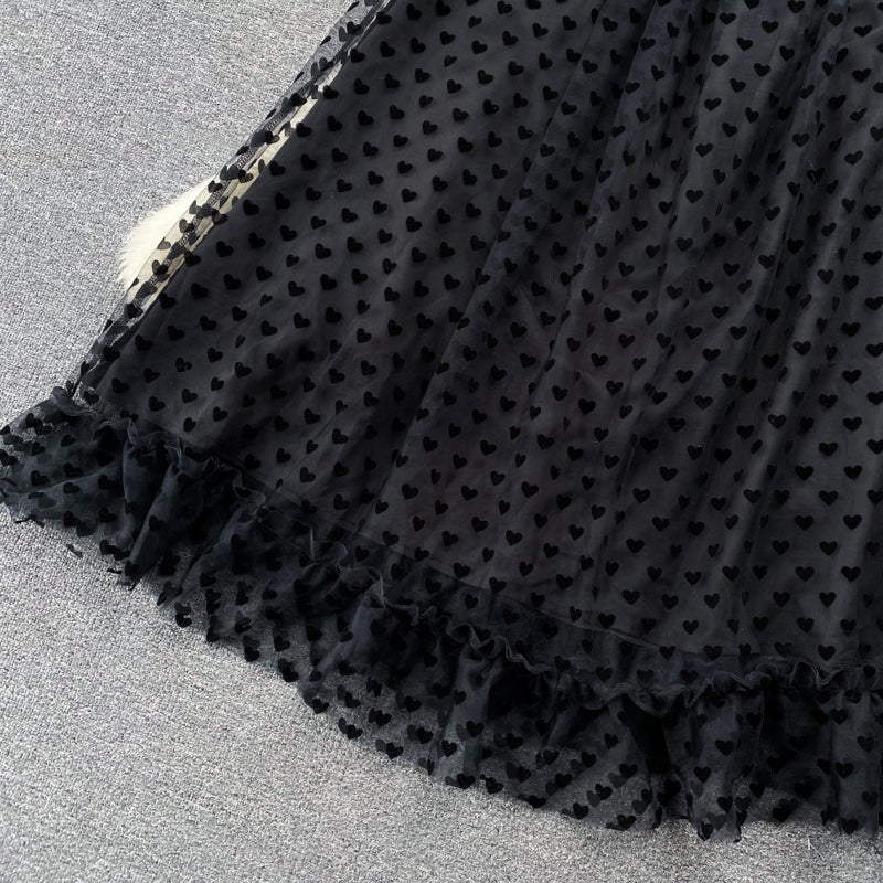 French Style Fairy Mesh Puffy Dress