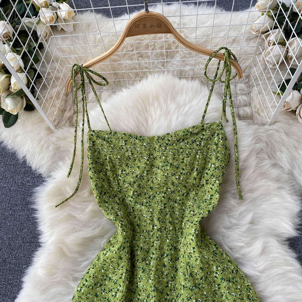 Lace-up Daisy A-line Halter Dress
