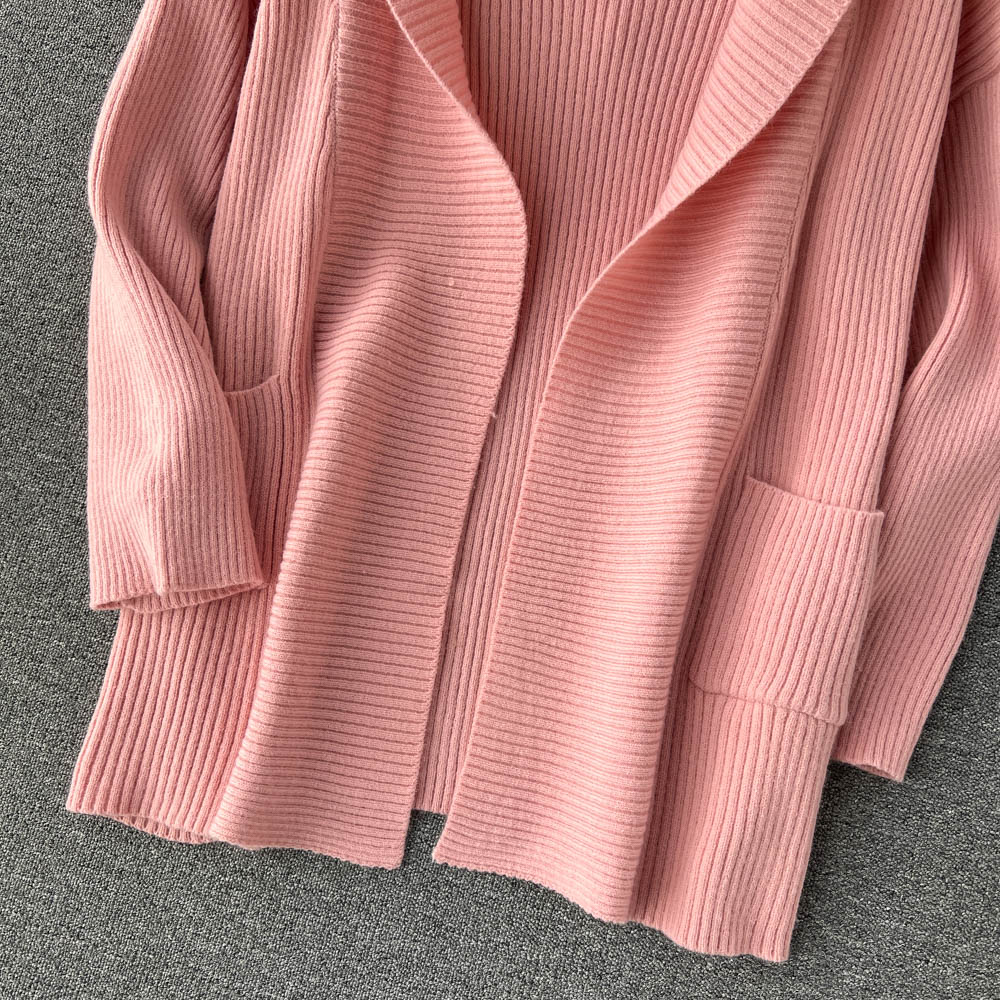 Loose-fitting Cardigan&Slip Dress Knitted 2Pcs