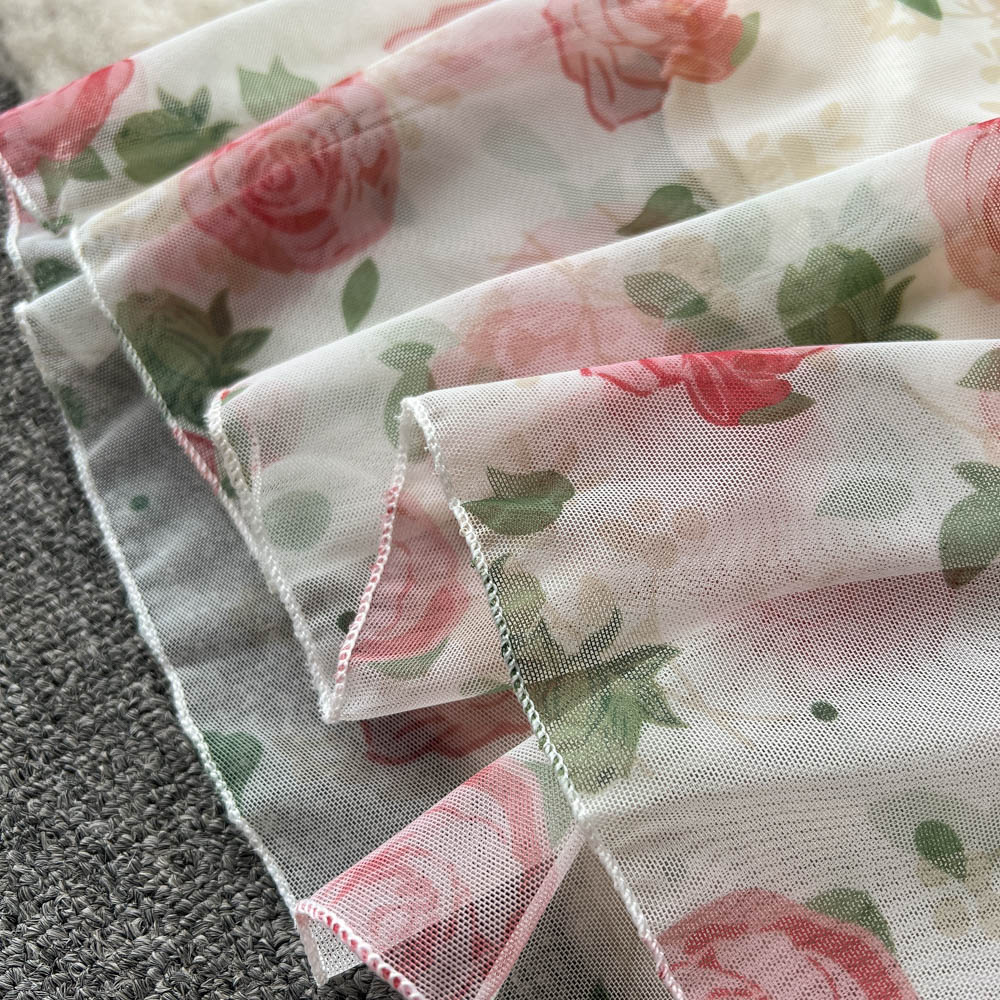 French Style Fishtail Floral Printed Dress