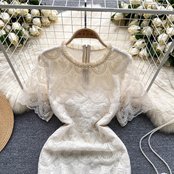 French Style Beaded Lace Dress