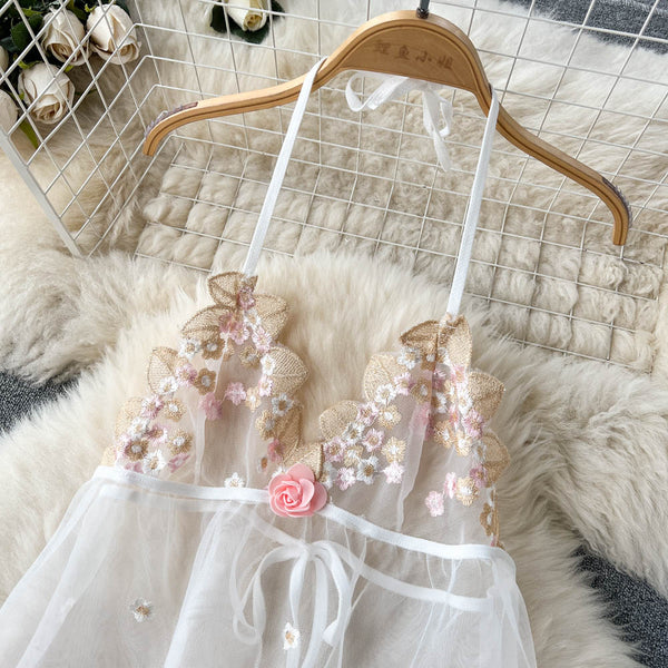 Sweet Lace Patchwork Embroidered Poncho Dress