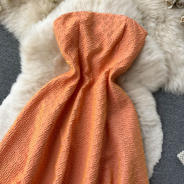 Sweet Jacquard A-line Off-shoulder Dress