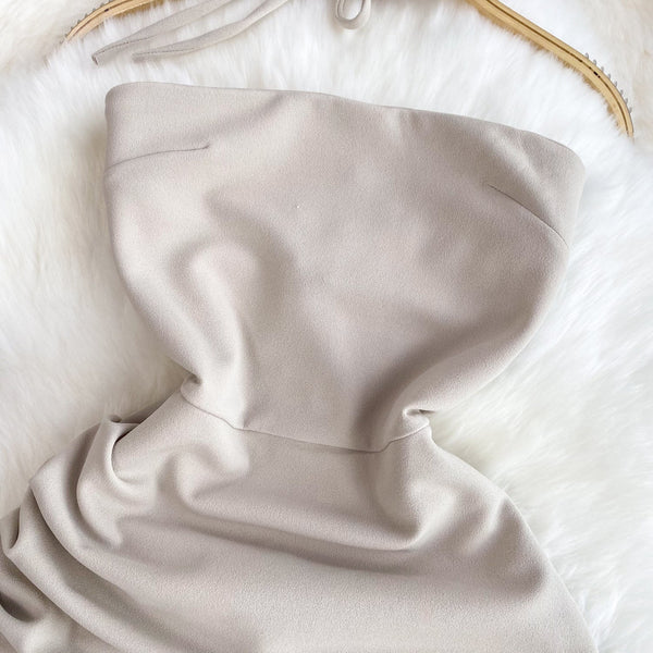 Niche Strapless Ruffled Hem Dress