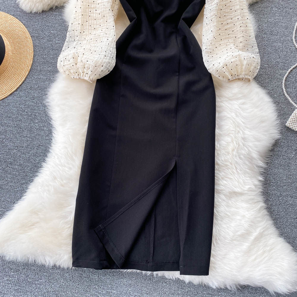 Waist-Slimming Patchwork Dress