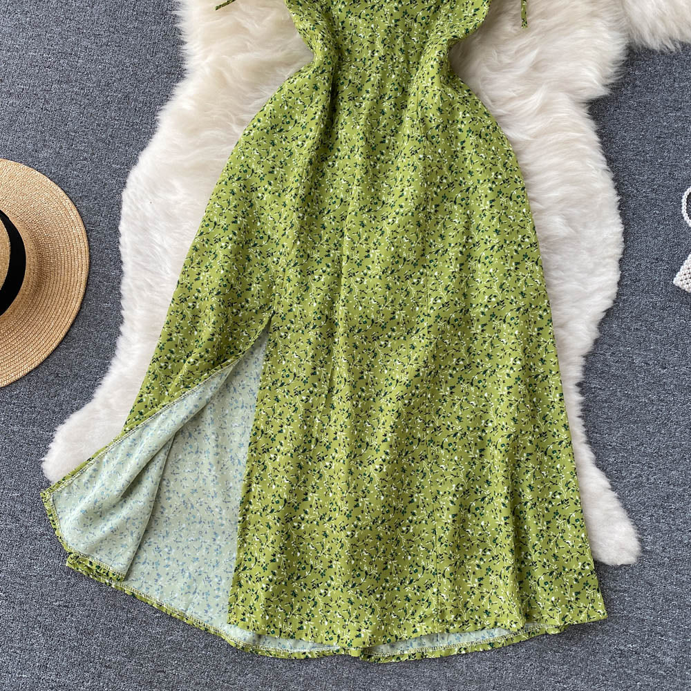 Lace-up Daisy A-line Halter Dress