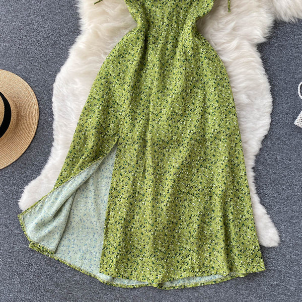 Lace-up Daisy A-line Halter Dress