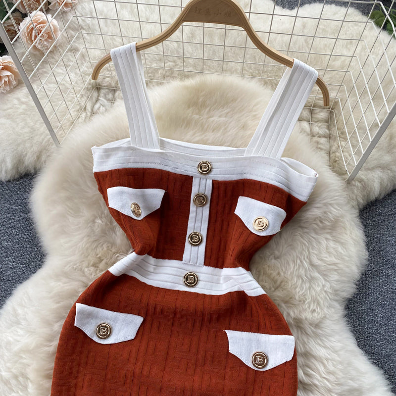 Knitted Cardigan&Slip Dress 2Pcs