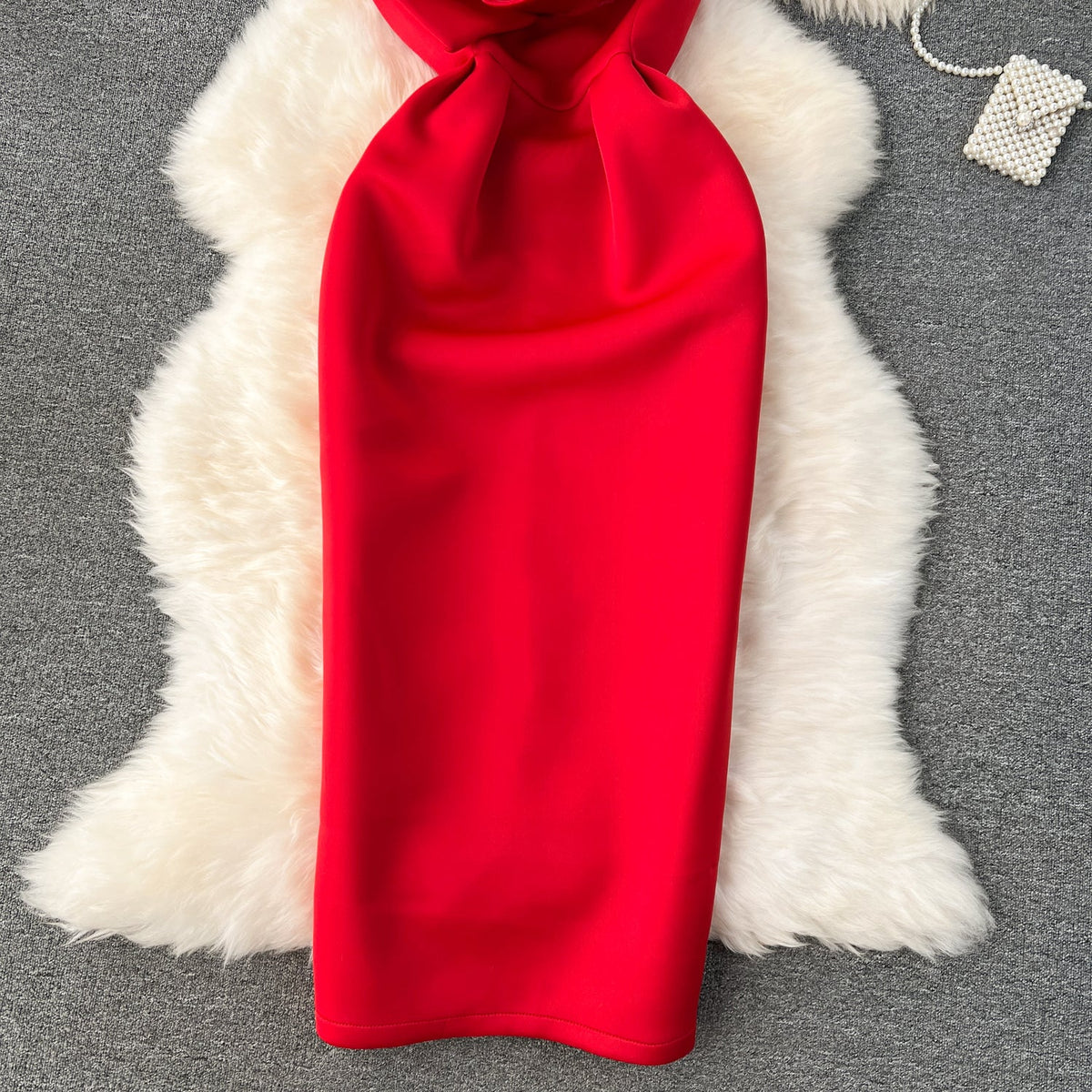 Solid Color 3d Flower Party Dress