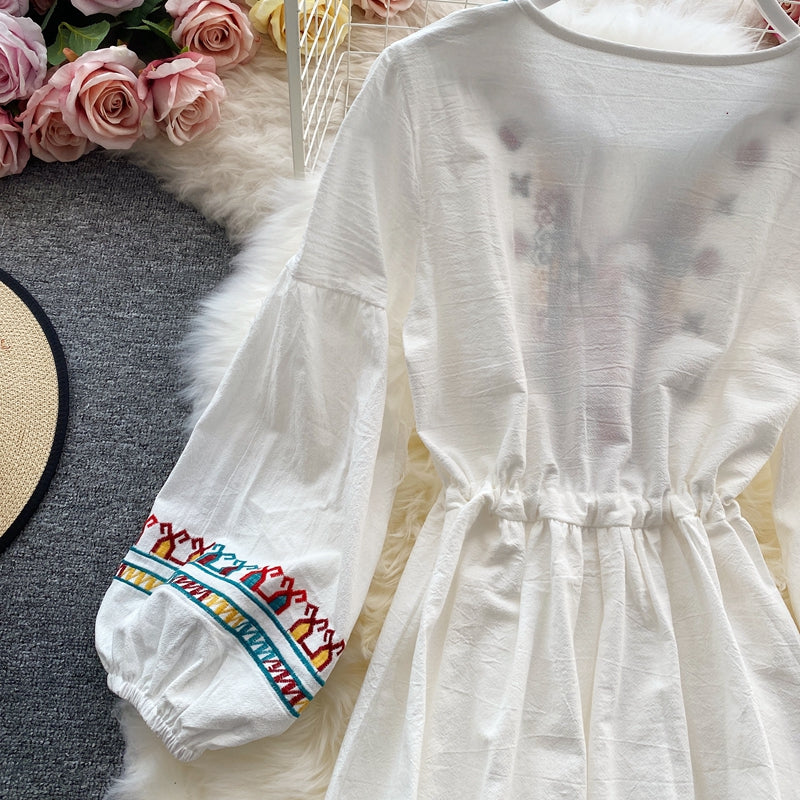 Ethnic Style Flared Sleeve Dress