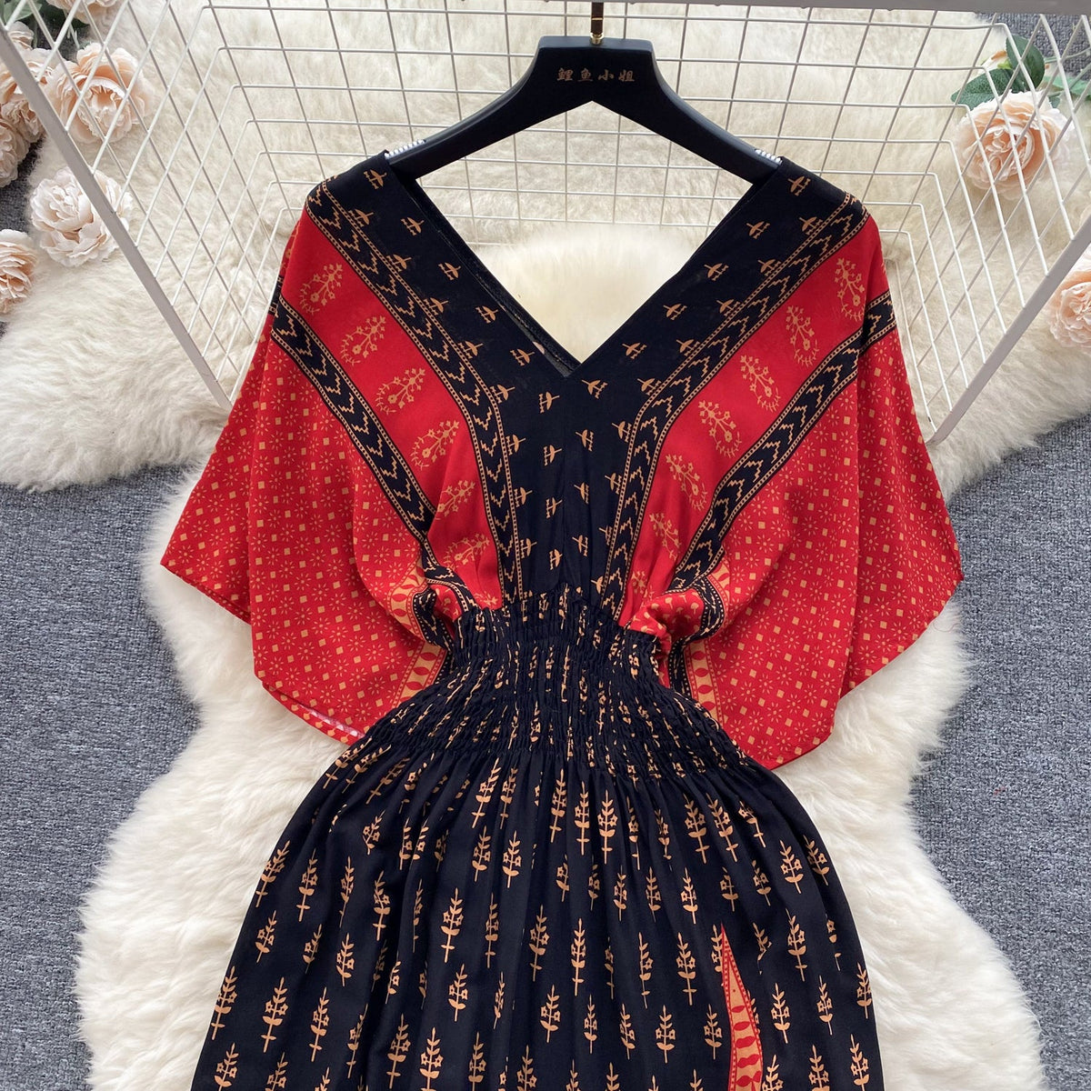 Ethnic Style Printed A-line Dress