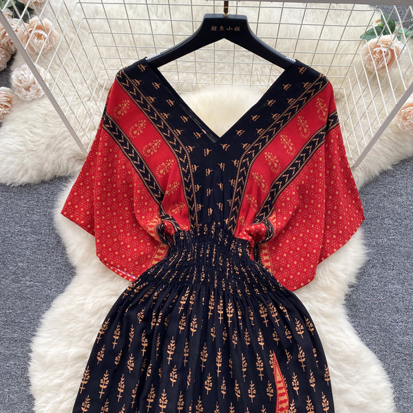 Ethnic Style Printed A-line Dress