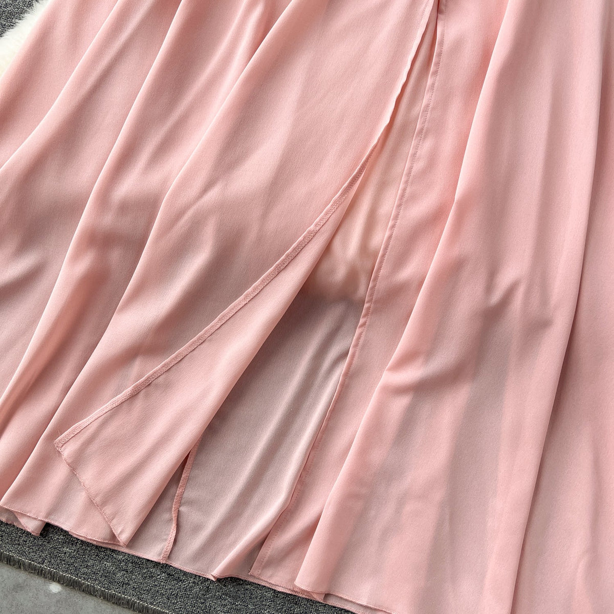 Embroidered Backless Split Halter Dress