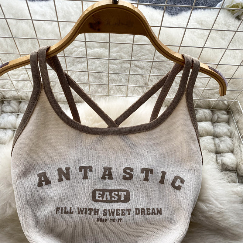 Letter Printed Sportswear Tank Dress