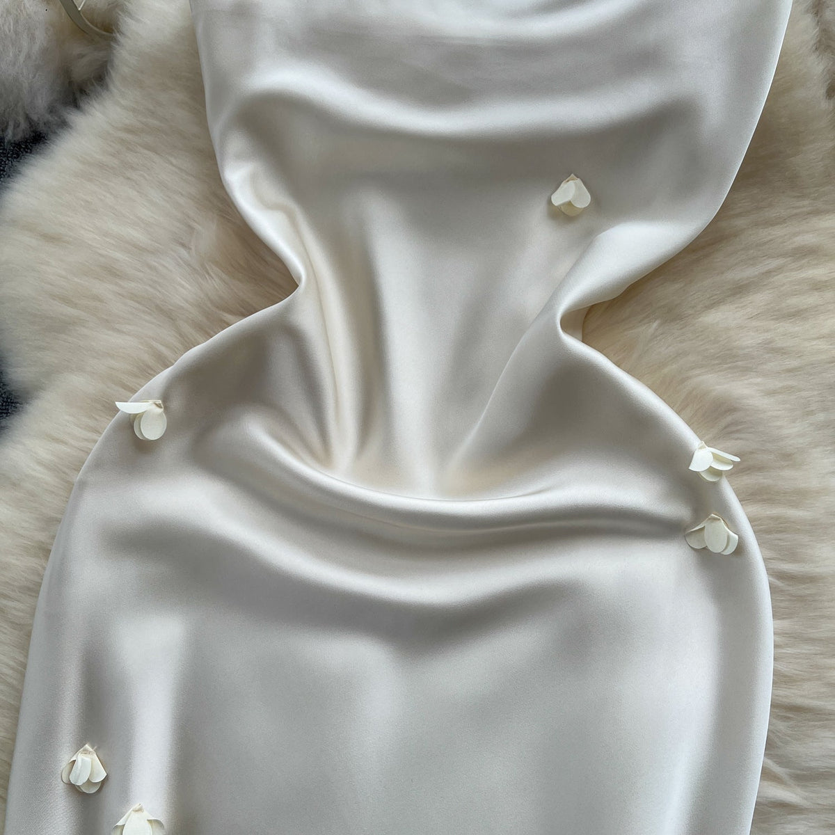 Simple Design Satin Slip Dress