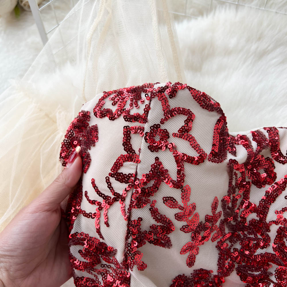 High-end Patchwork Sequin Fishtail Dress