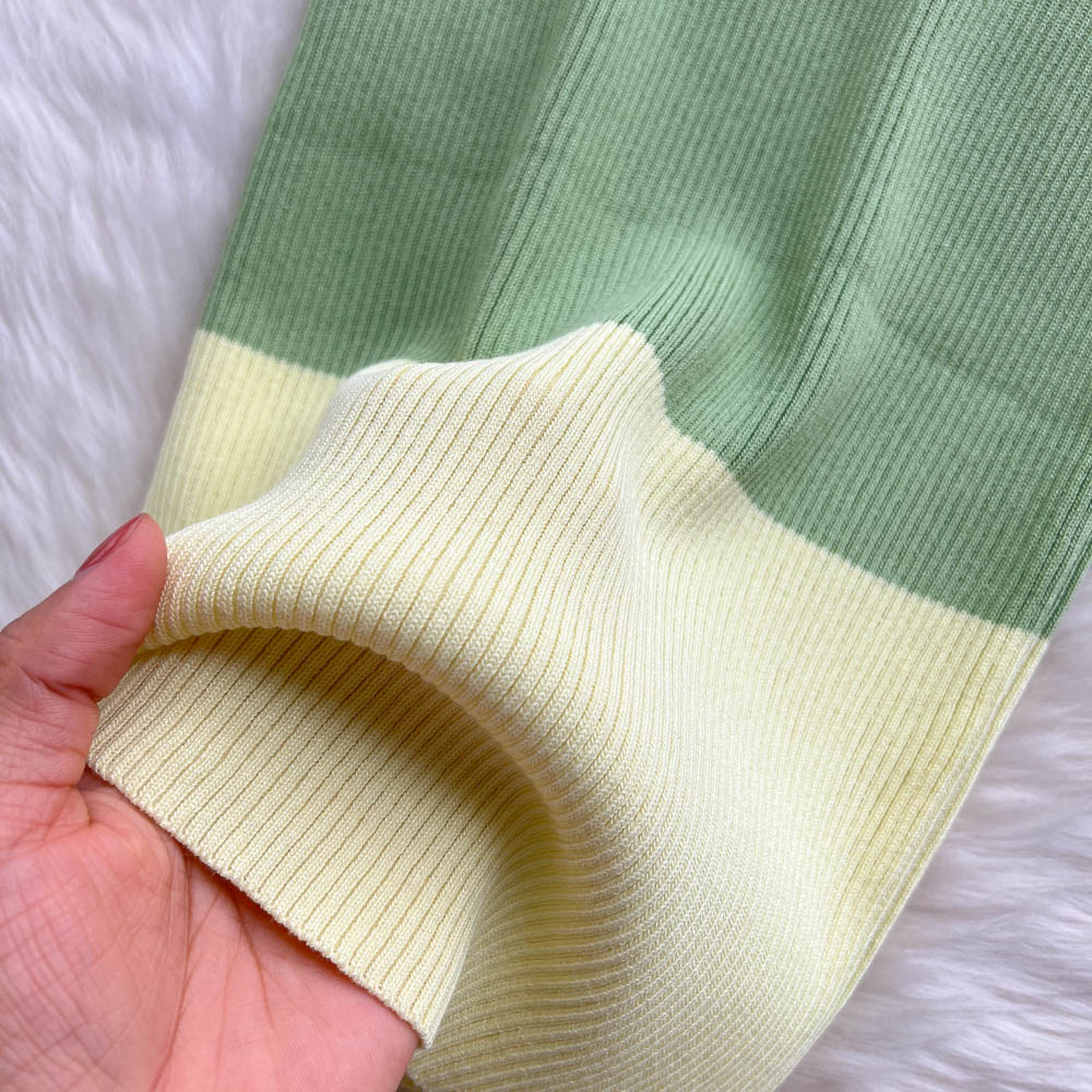 Color Blocking Knitted Hip-wrapping Dress
