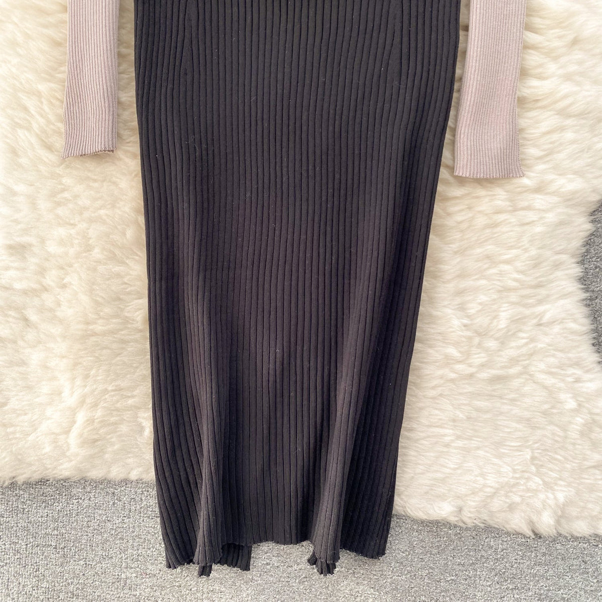 Elegant Hollowed Knitted Slip Dress