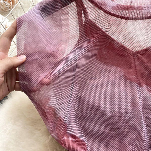 Ink Swooshed Printing 2Pcs Dress