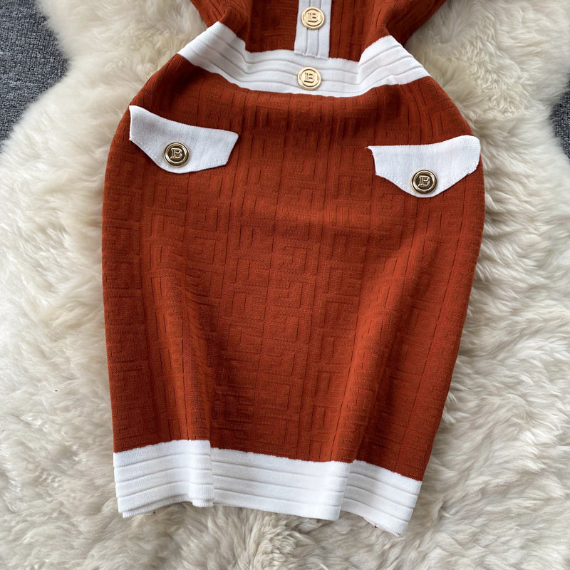 Knitted Cardigan&Slip Dress 2Pcs