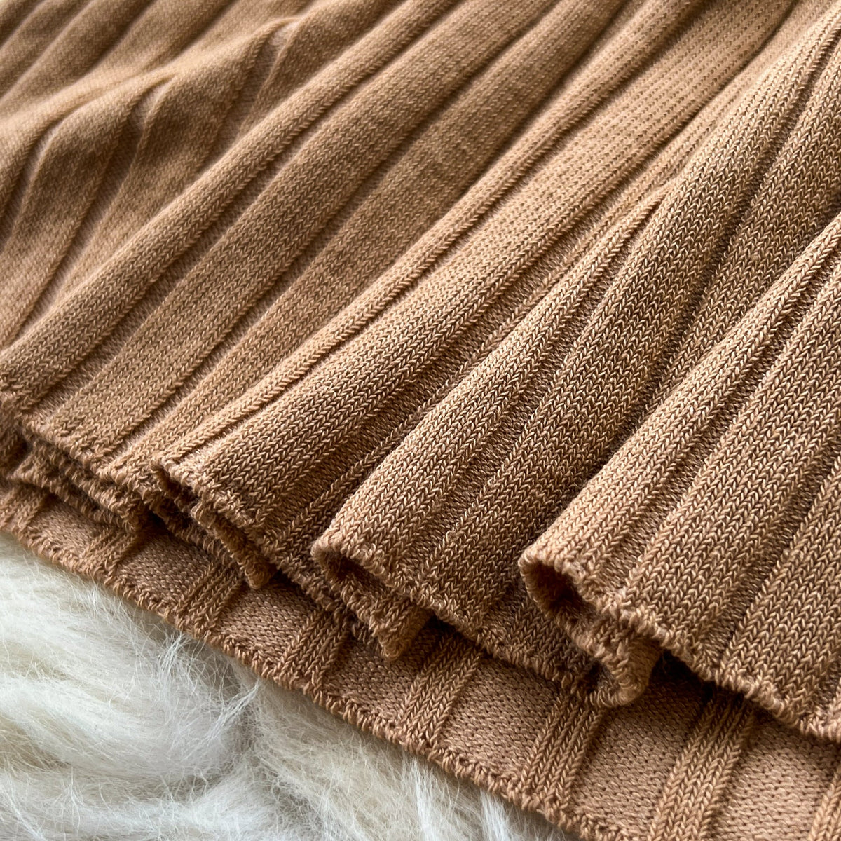 Elastic Solid Color Knitted Halter Dress