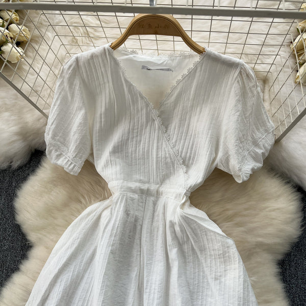 Sweetie White Lace Trim Dress