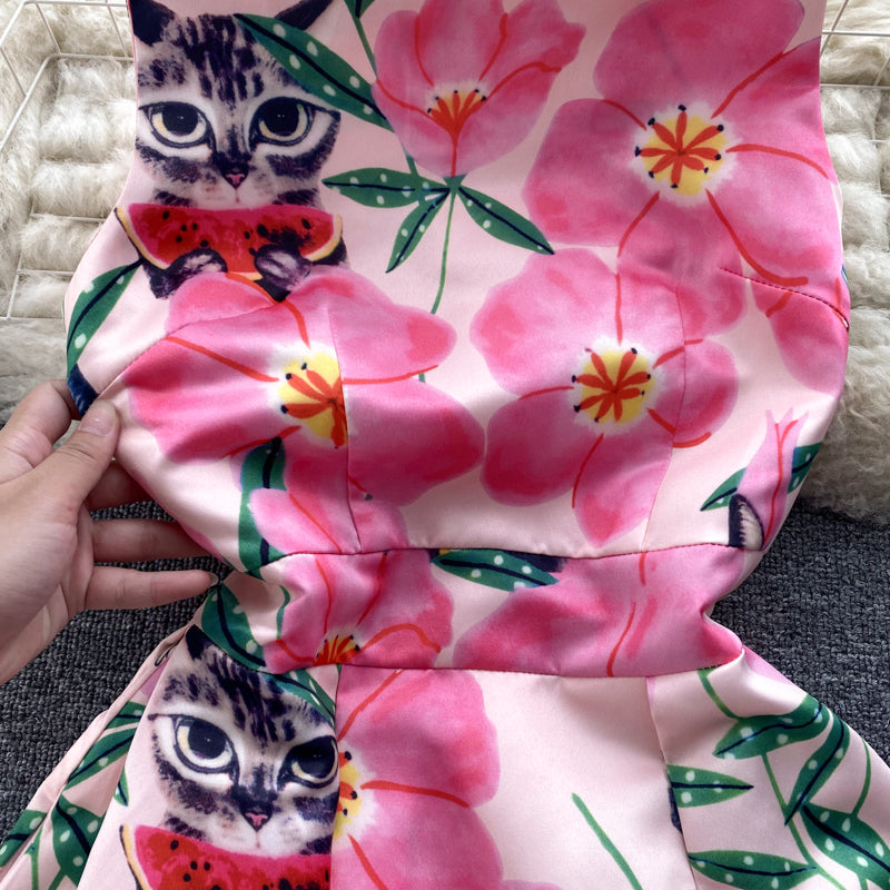 Ethnic Style Sleeveless Printed Dress
