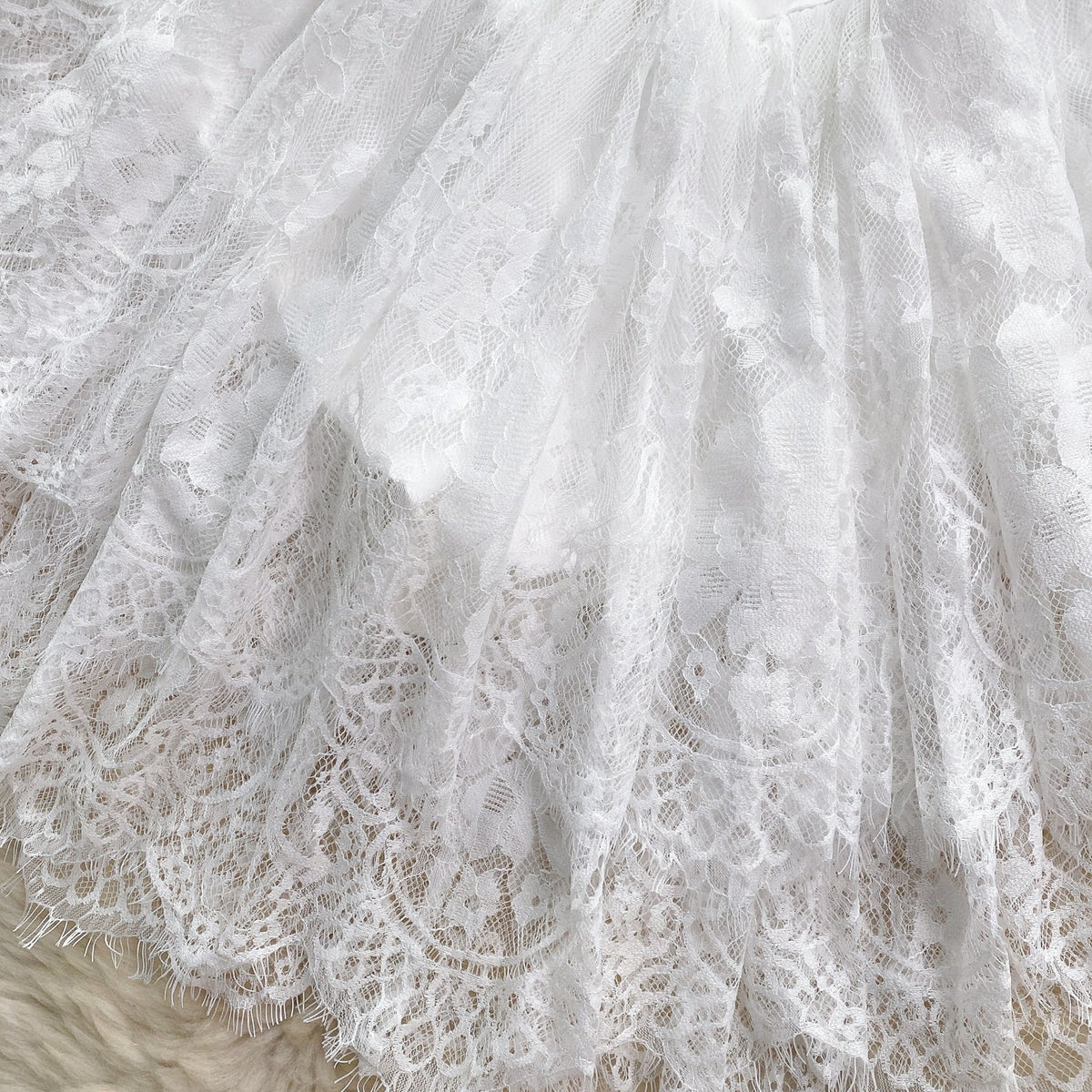 High-end Lace Puffy Slip Dress