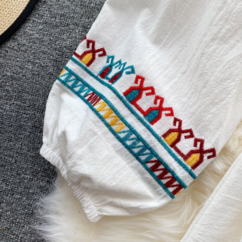 Ethnic Style Flared Sleeve Dress