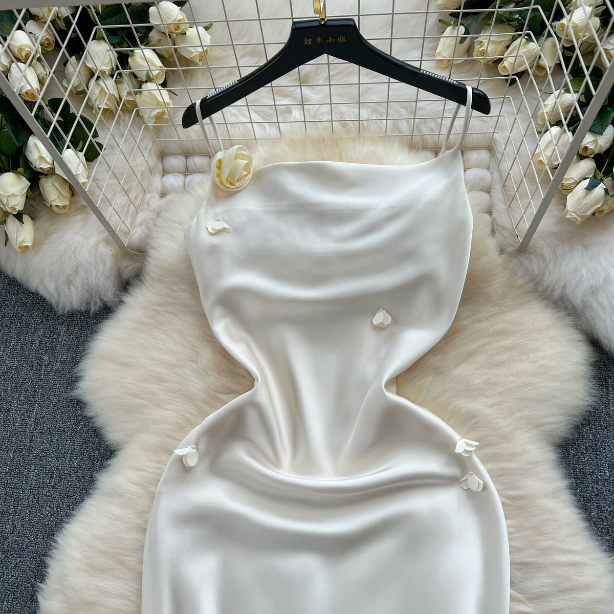 Simple Design Satin Slip Dress