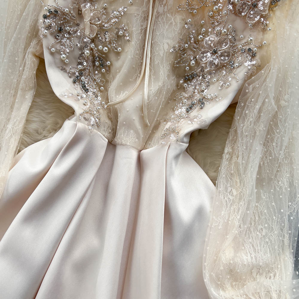 Fairy Beaded High-waisted Mesh Dress