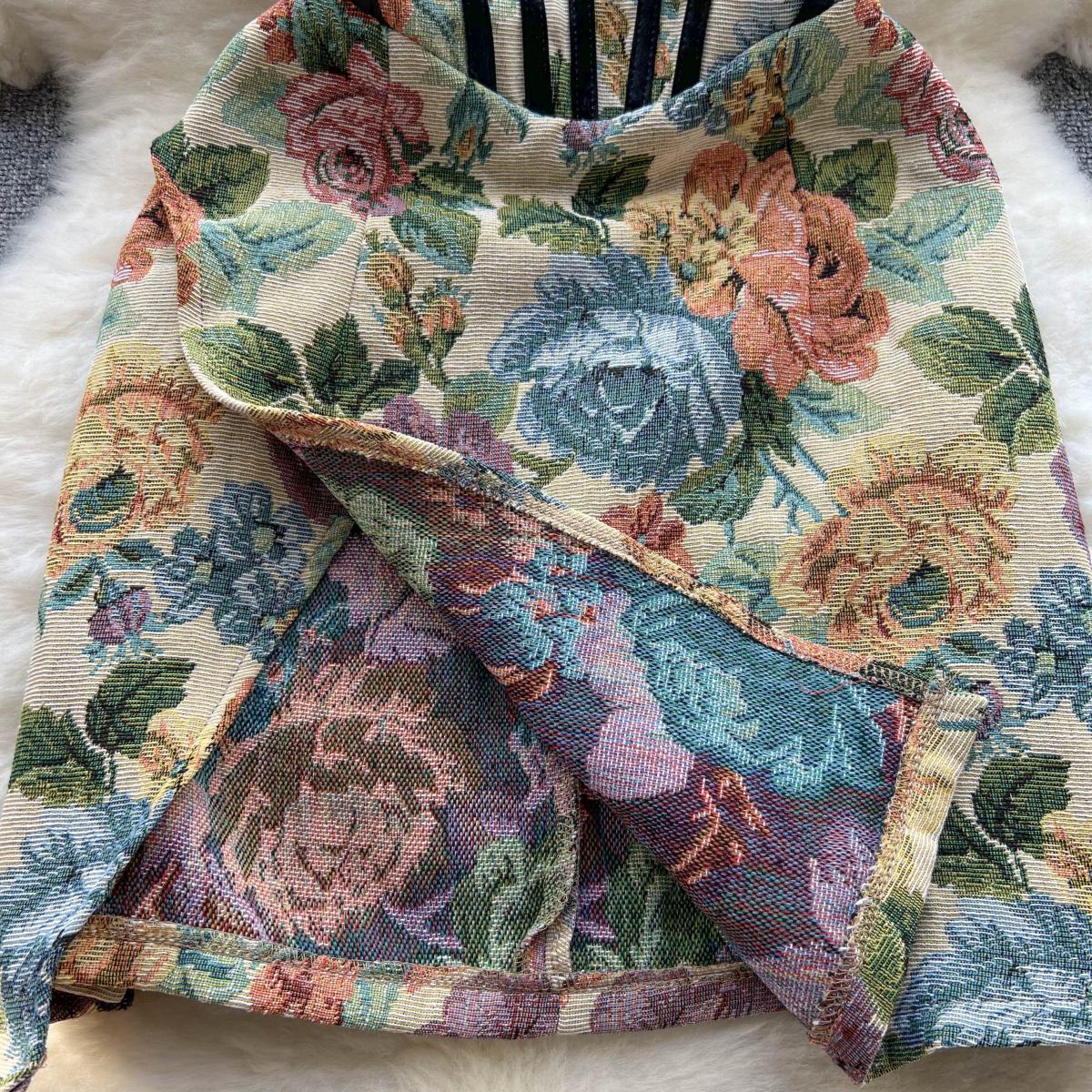 Vintage Oil Painting Print Sheath Dress