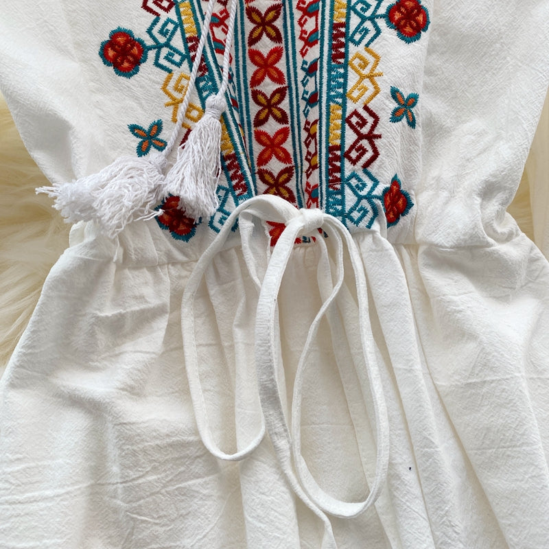Ethnic Style Flared Sleeve Dress