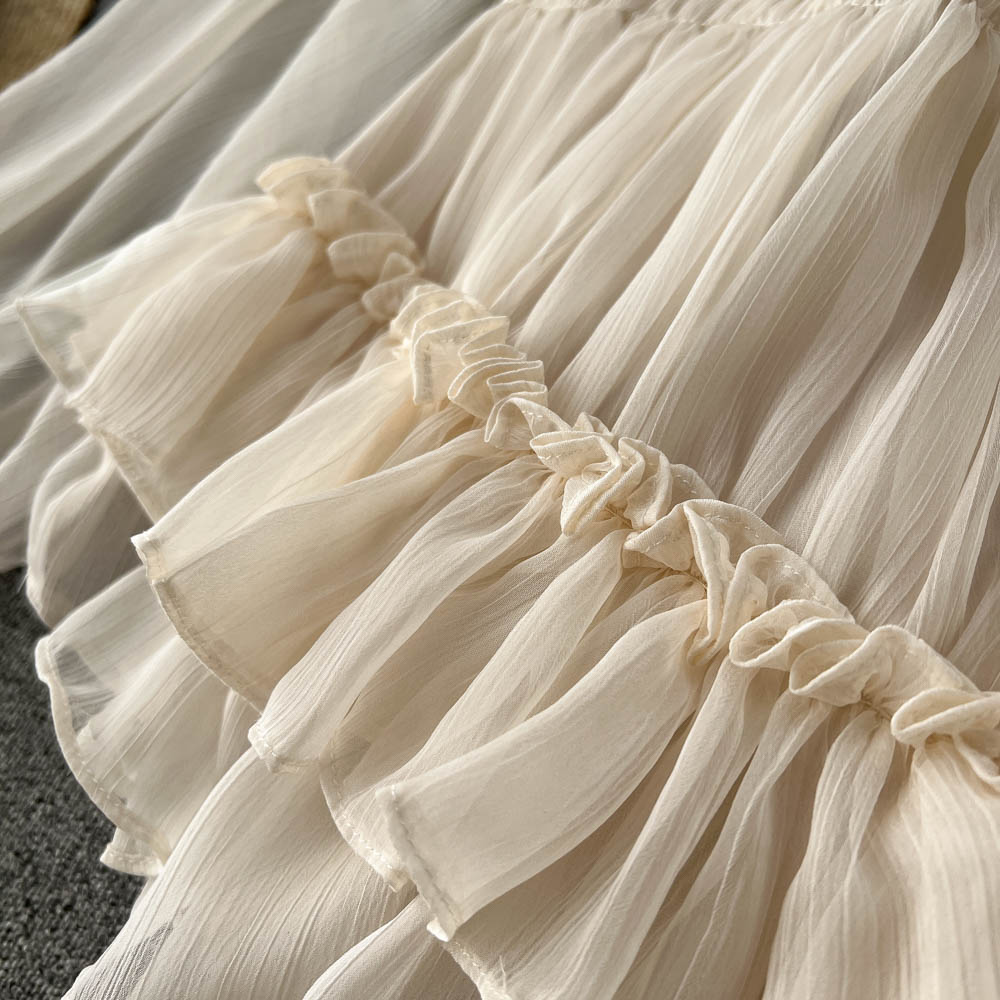 French Style Ruffle Fairy Puff Dress