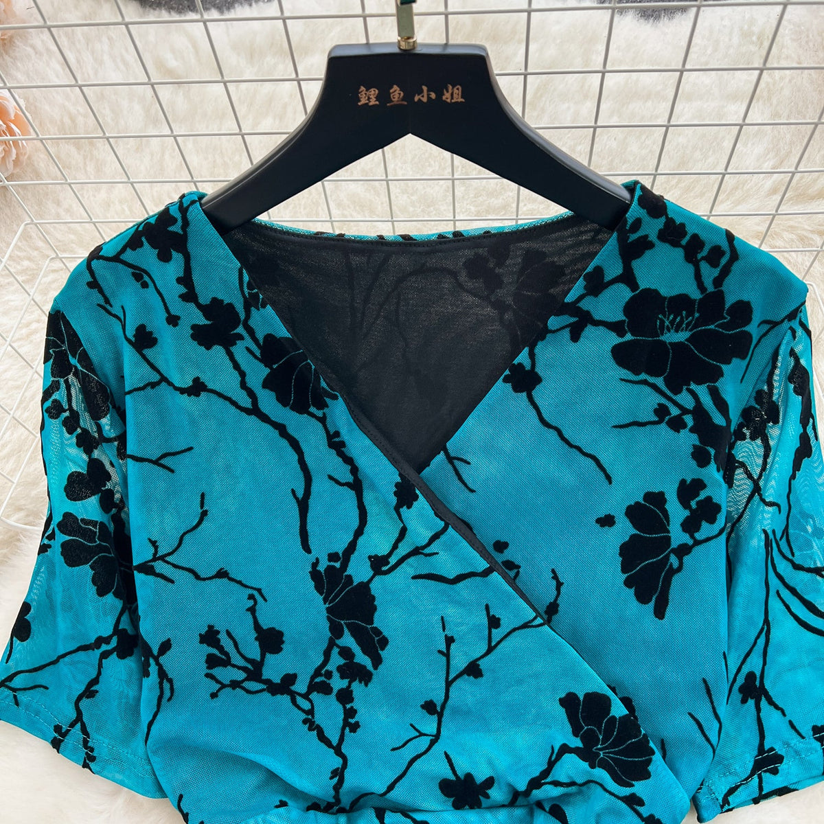 Elegant Lace-up Printed Fishtail Dress