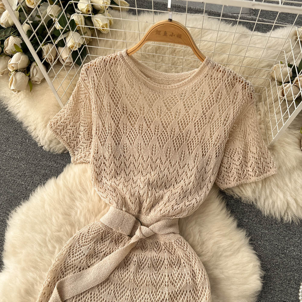 Mori Hollowed Fishtail Slim Dress