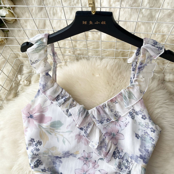 Fairy Ruffled Floral Slip Dress
