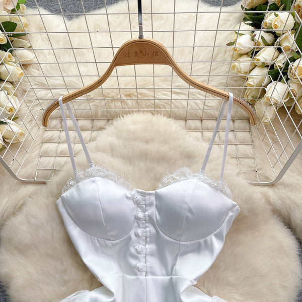 High-end Lace Puffy Slip Dress