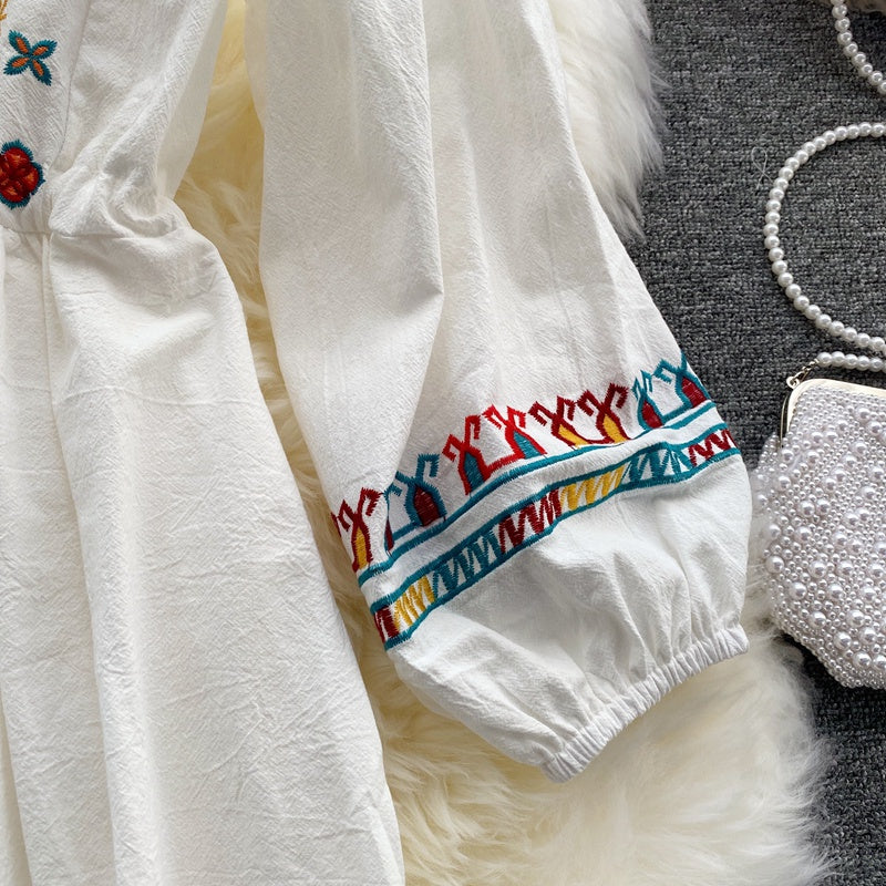 Ethnic Style Flared Sleeve Dress