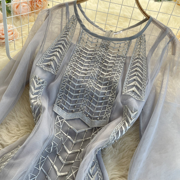 Niche See-through Mesh Patchwork Dress