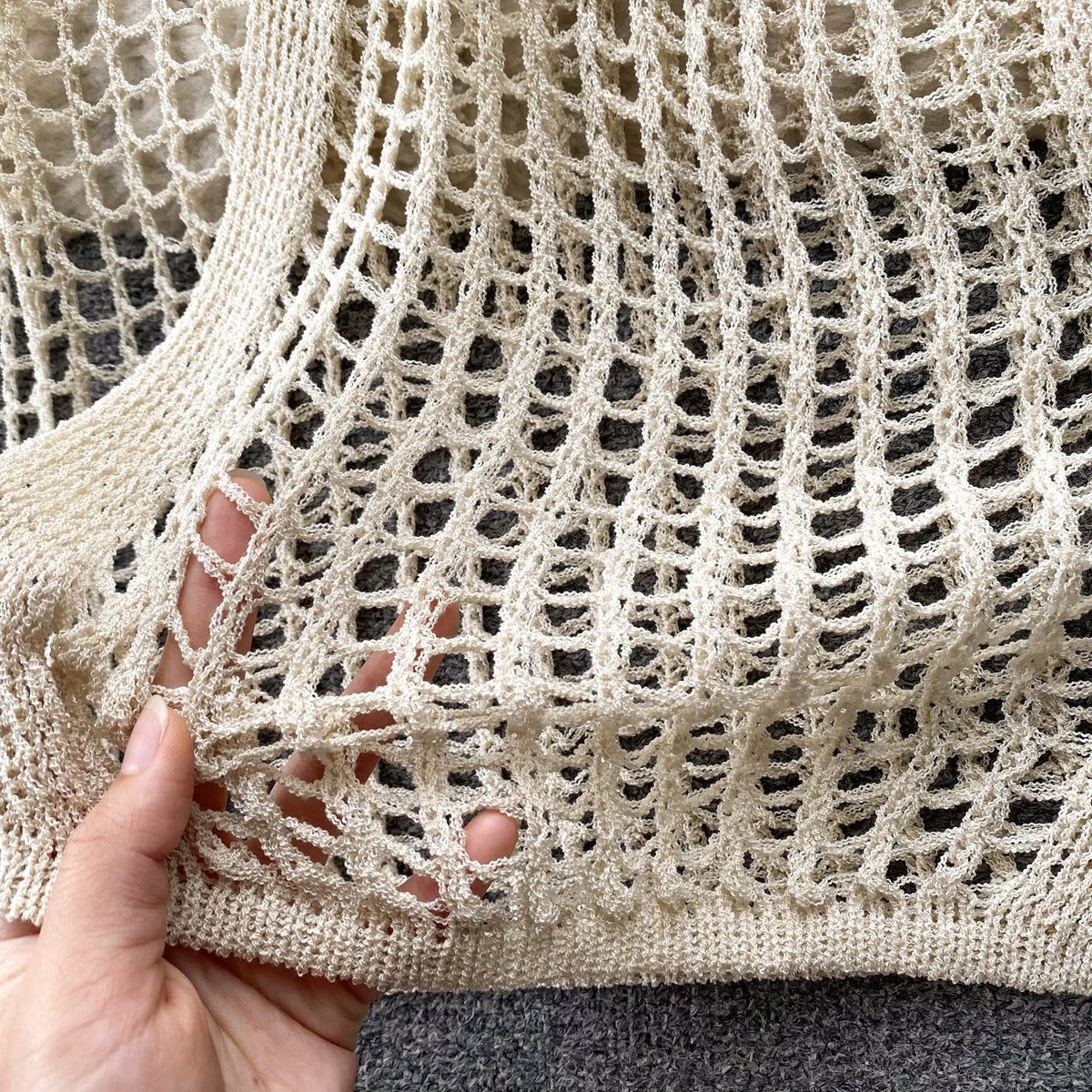 Chic Round Collar Hollowed Knitted Dress