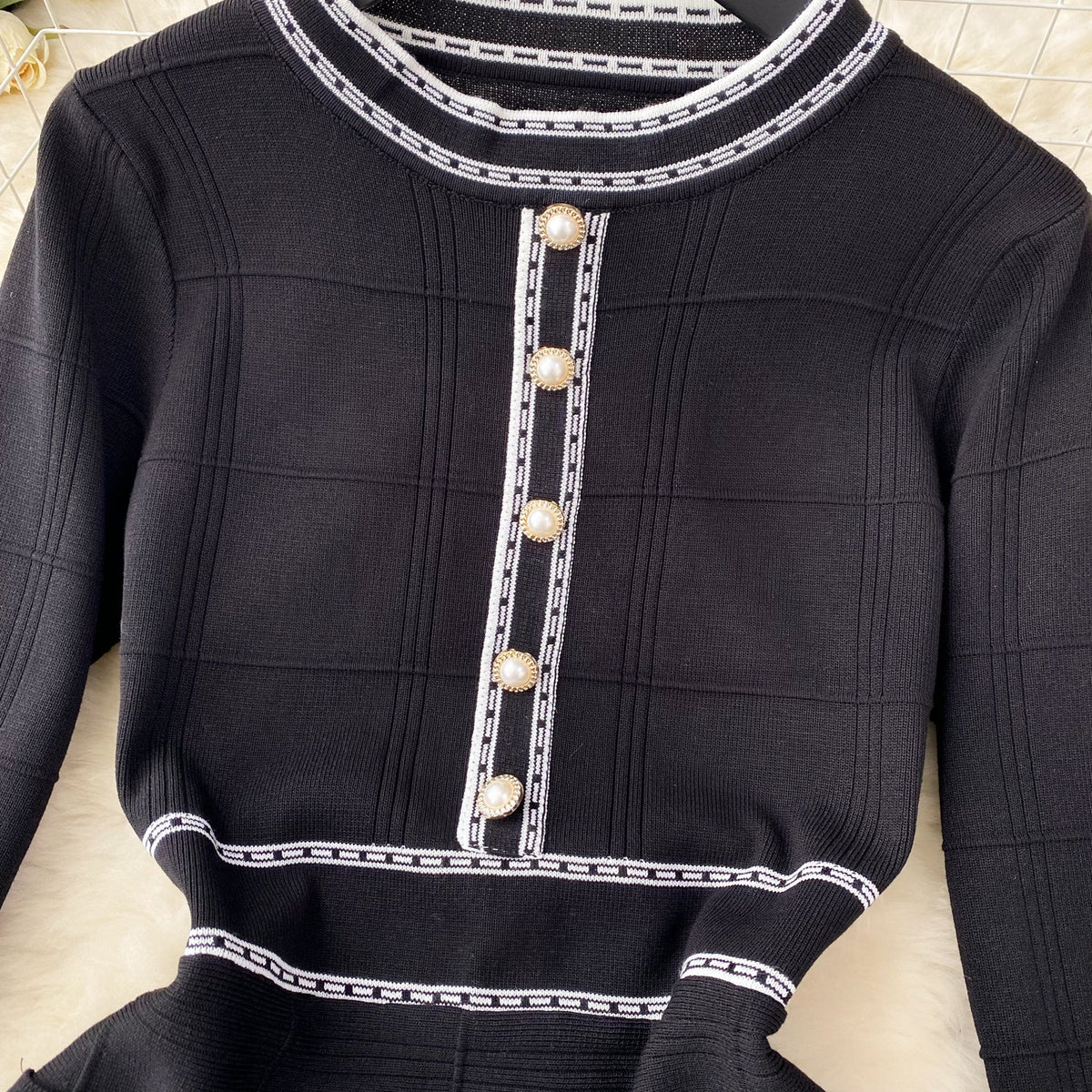 French Style Elegant Knitted Dress
