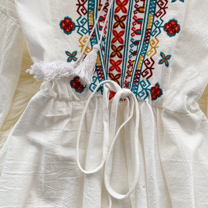Ethnic Style Flared Sleeve Dress