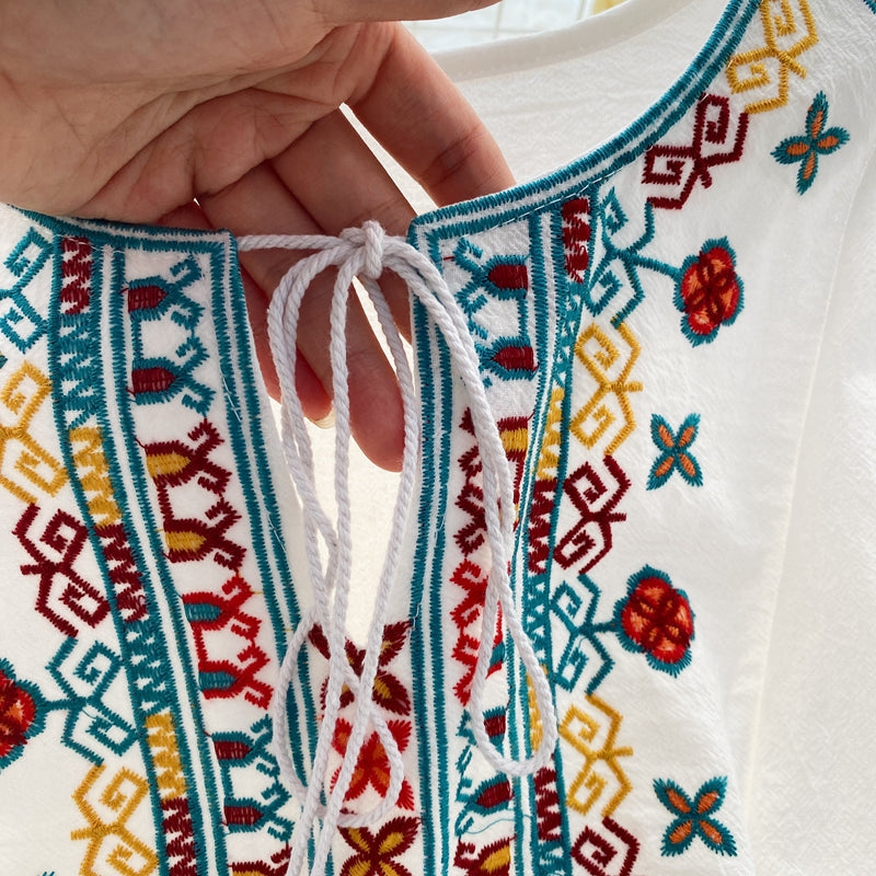 Ethnic Style Flared Sleeve Dress