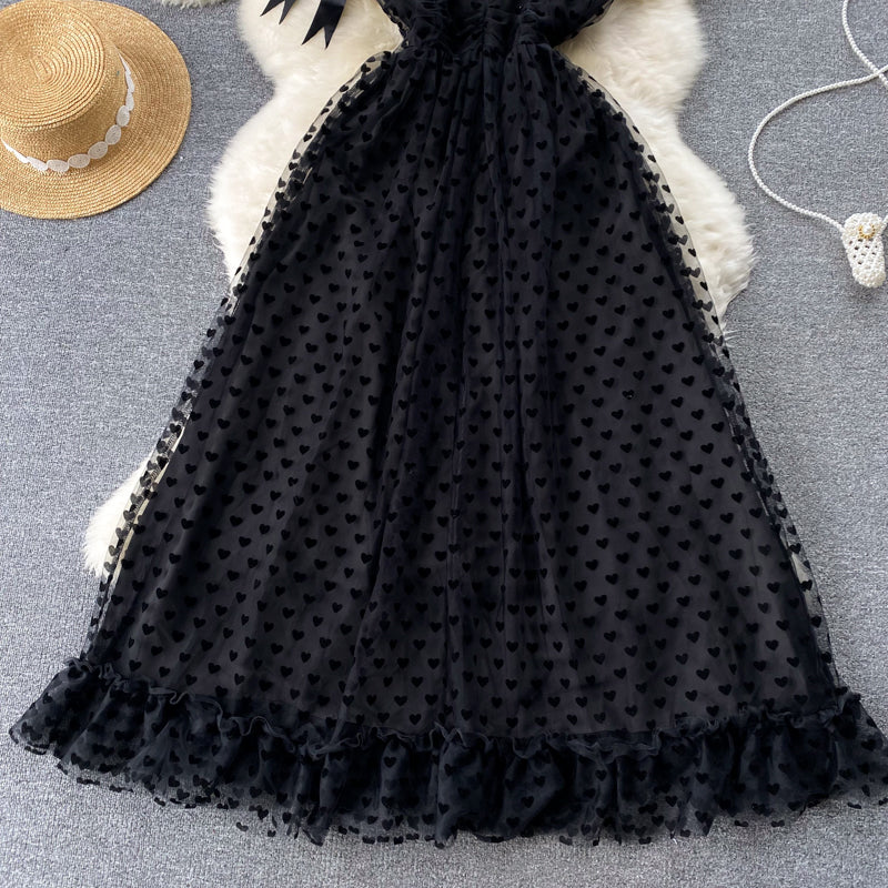 French Style Fairy Mesh Puffy Dress