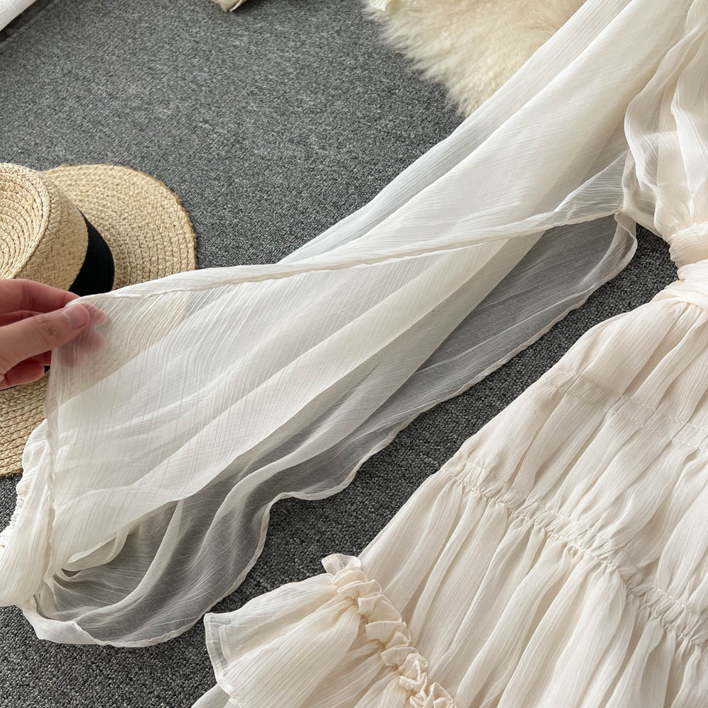 French Style Ruffle Fairy Puff Dress